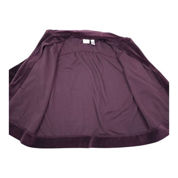 Chicos Zenergy Womens Purple Velvet Zip-Up Jacket Size 3 - Picture 7 of 8